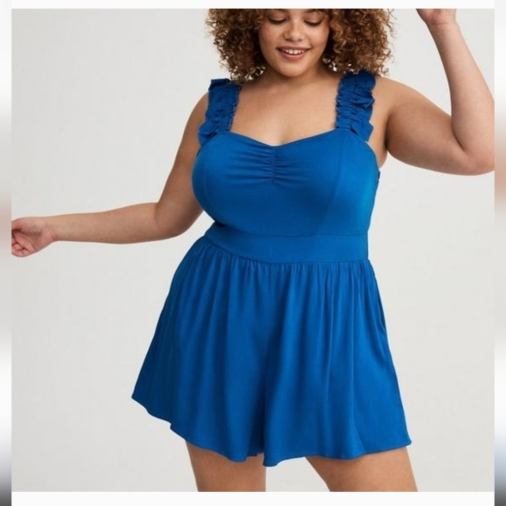 Torrid Blue Romper, NWOT, Size OX